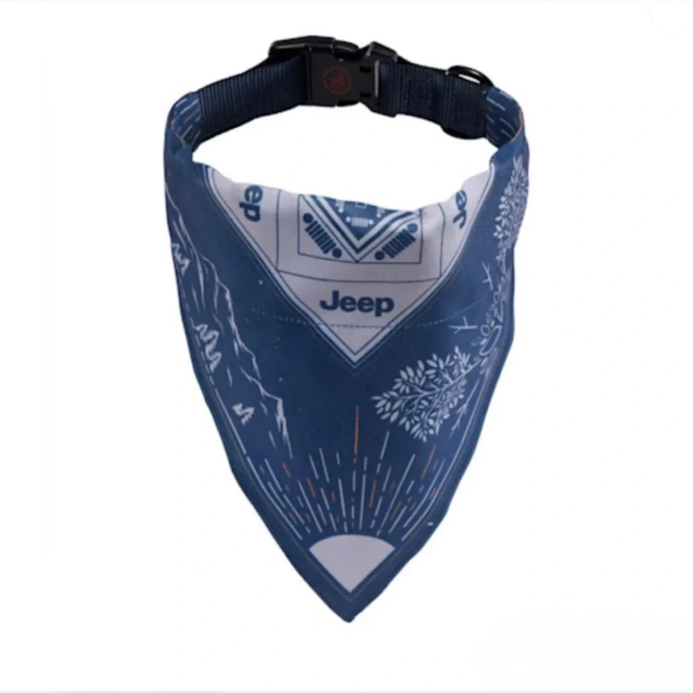Jeep Blue‎ Backroads Bandana Dog Collar Size Large (18-26”) NEW - Picture 2 of 3